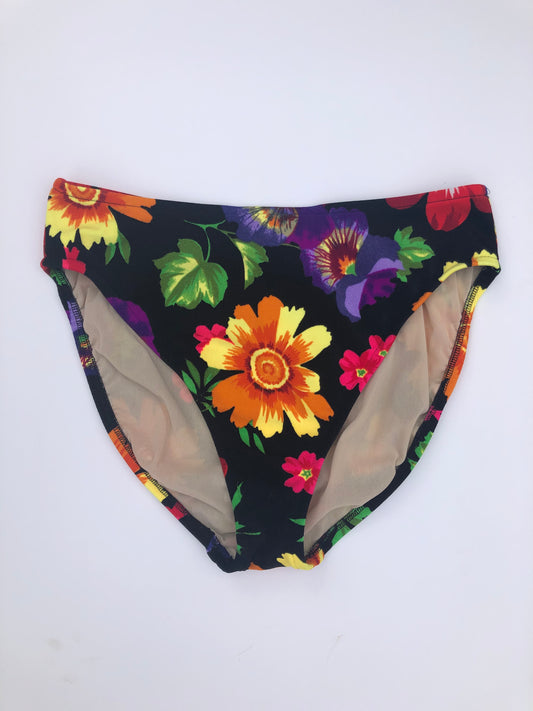 Black floral bikini bottoms size 12